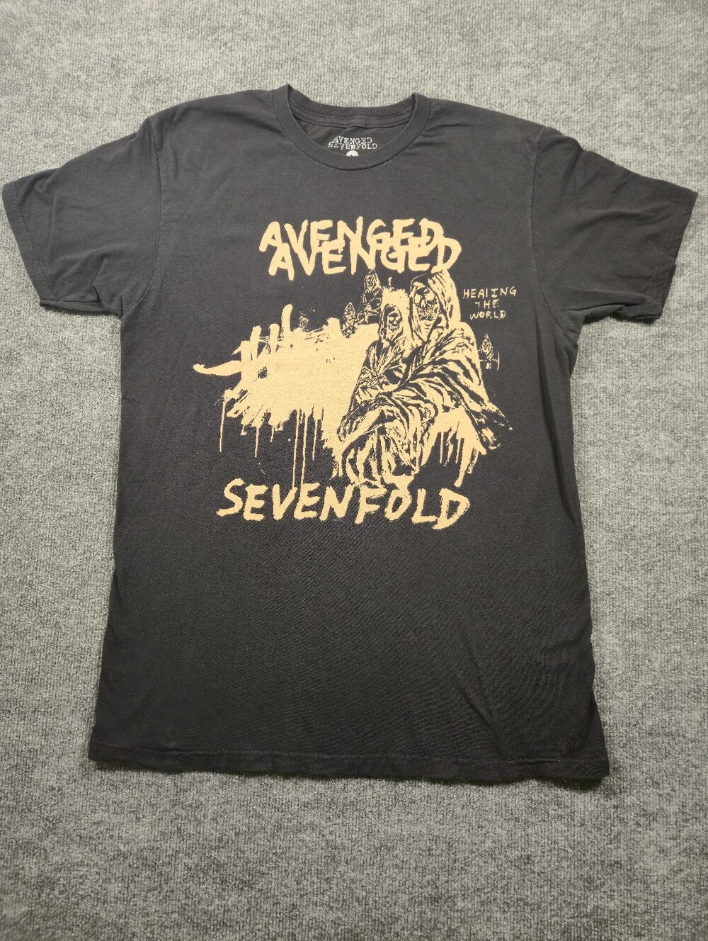 Avenged Sevenfold Life Is But A Dream Band Tee Black Graphic Concert Shirt SizeL